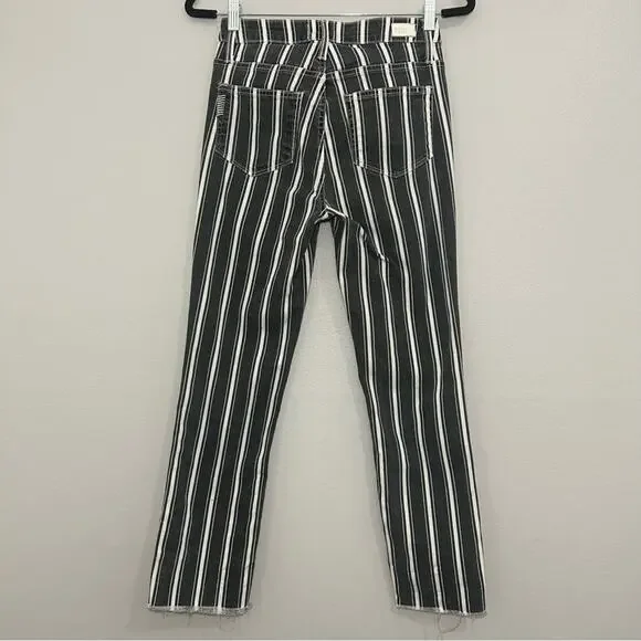 Paige Hoxton Straight Ankle Jeans Vintage Black Stripe Size 26 - Picture 10 of 13